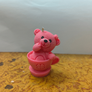 Teddy With Cup Candle