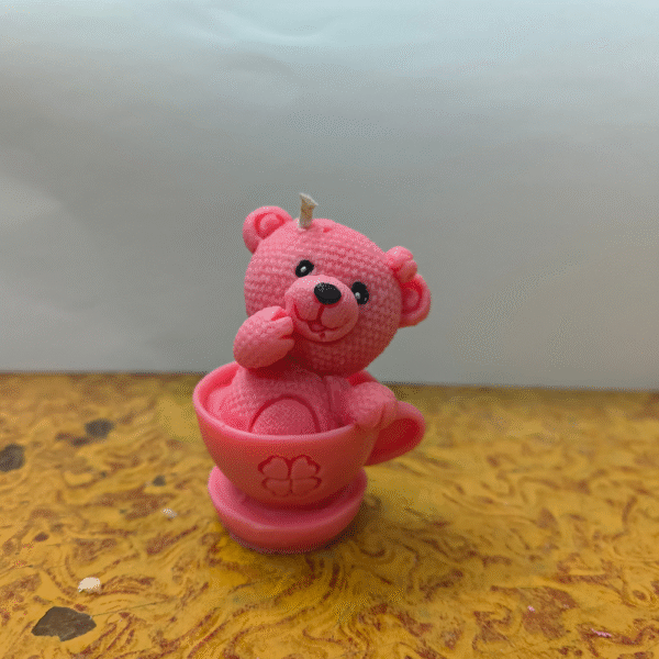 Teddy With Cup Candle