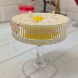 Martini Candle With Daisy Flower