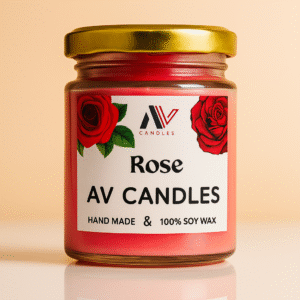 Candle Jar Candle with Cap - Rose - 150gm