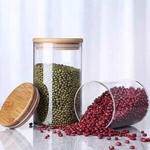 Glass Jar With Bamboo Lid Food Storage Container