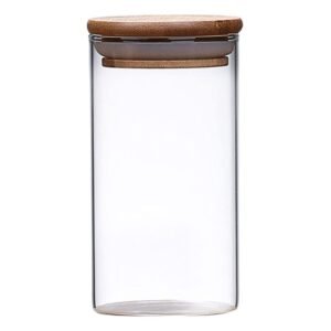 Glass Jar With Bamboo Lid Food Storage Container