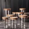 Glass Jar With Bamboo Lid Food Storage Container