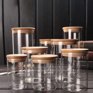 Glass Jar With Bamboo Lid Food Storage Container
