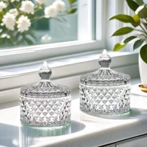 Beautifully Designed Crystal Glass Lid