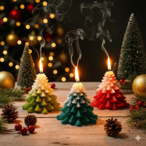 Creat This Candle Image For Online Shopping Site, Like Product Photo Shoot, Photo In Hd, Creative Back Ground in Christmas related but product show perfectly, table also change