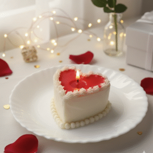 Valentine Day Heart Shape Cake Candle