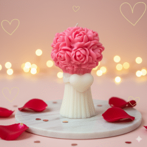 Valentine Special Rose Bouquet Heart Candle