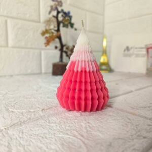 Scented Ribbed Christmas Tree Candle